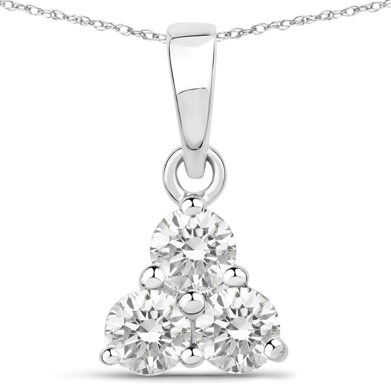 Bids.com 0.51 Carat Genuine Lab Grown Diamond 14K White Gold Pendant Pendants