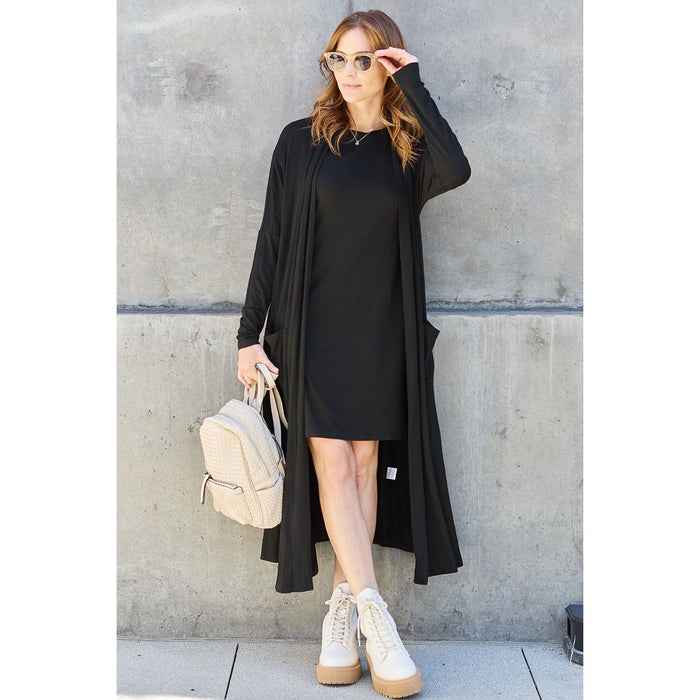 Basic Bae Open Front Long Sleeve Cover Up