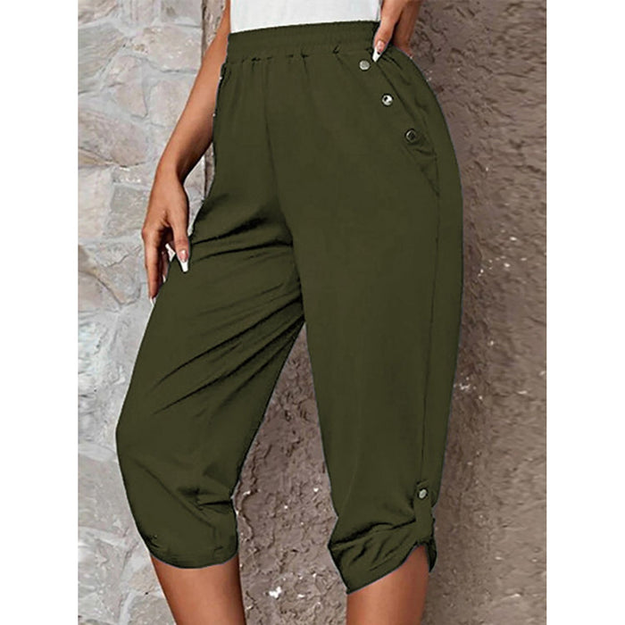 Roll-Tab Capris Pants