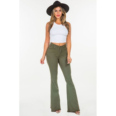 Bell Bottom Jean in Olive