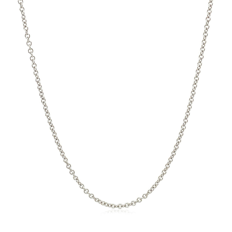 Bids.com 14k White Gold Round Cable Link Chain 1.9mm Necklaces