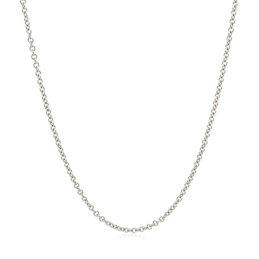 Bids.com 14k White Gold Round Cable Link Chain 1.9mm Necklaces