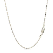 Bids.com 14k White Gold Diamond-Cut Alternating Bead Chain 1.5mm Necklaces