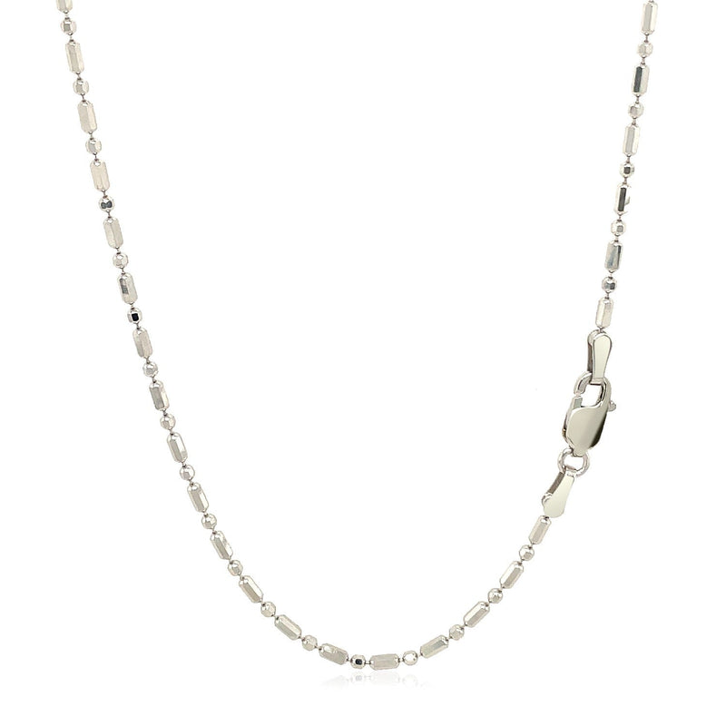 Bids.com 14k White Gold Diamond-Cut Alternating Bead Chain 1.5mm Necklaces