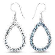 Bids.com 4.32 Carat Genuine London Blue Topaz .925 Sterling Silver Earrings Earrings