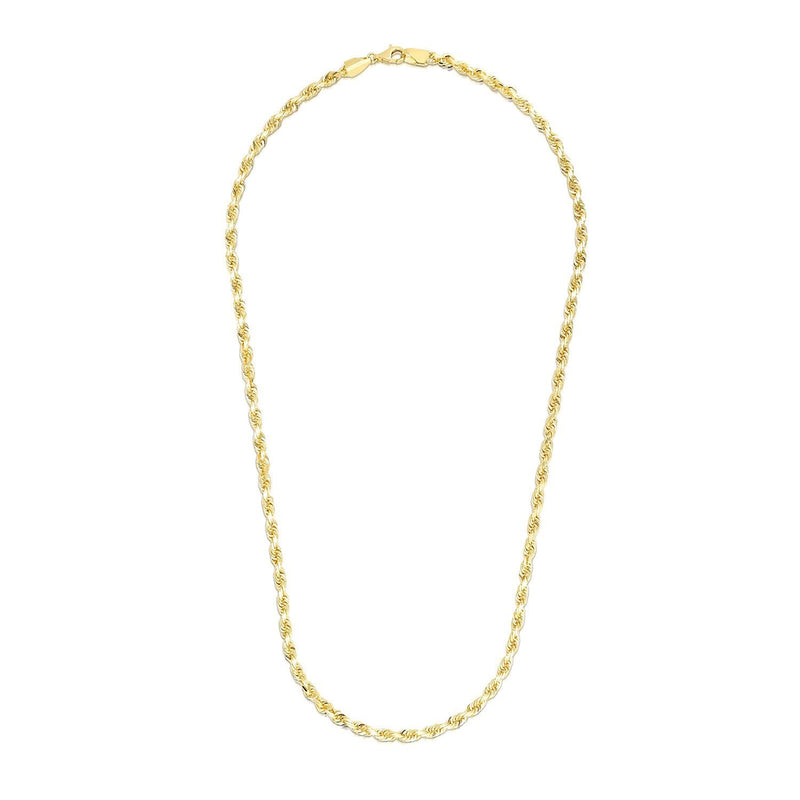 Bids.com 5.0mm 14k Yellow Gold Solid Diamond Cut Rope Chain Necklaces