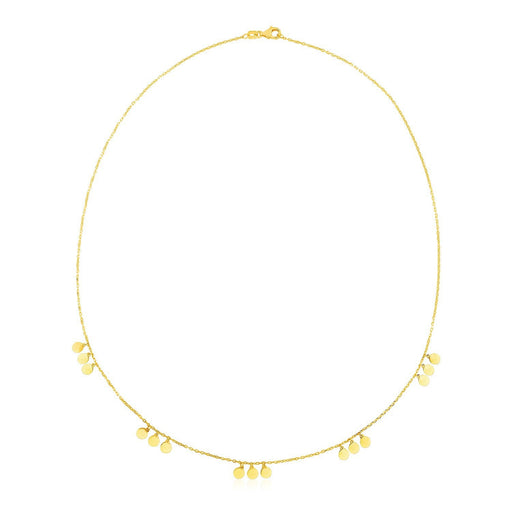 Bids.com 14k Yellow Gold Necklace with Circle Dangle Stations Necklaces