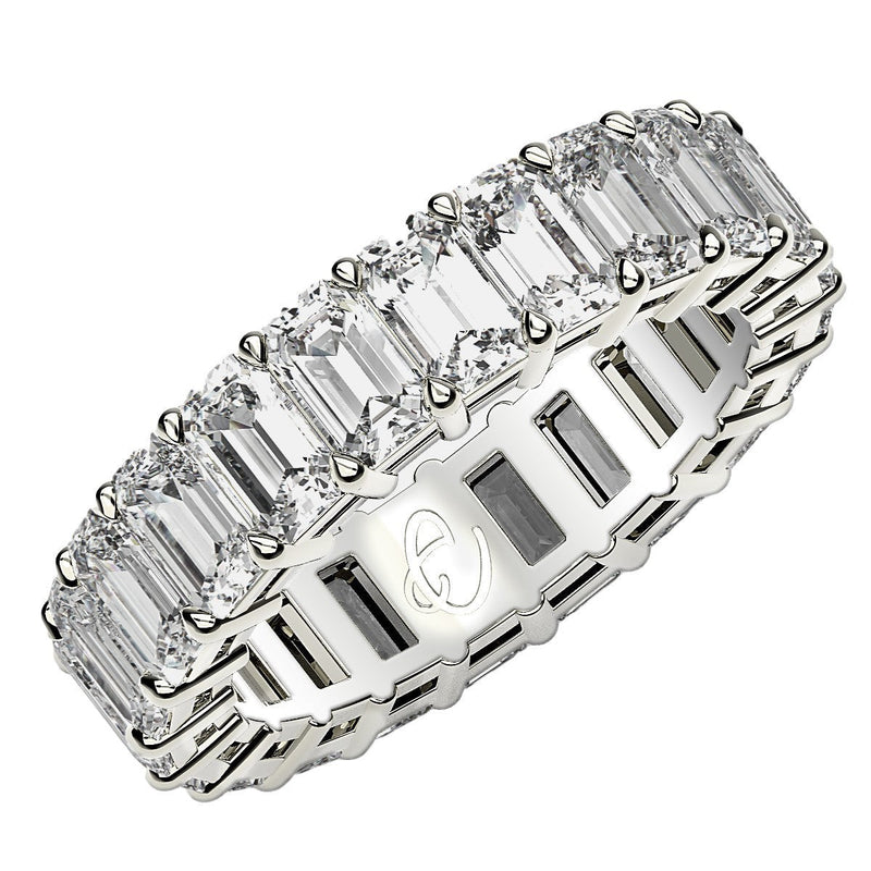 Bids.com Emerald Cut Lab Grown Diamond Eternity Ring in 14k White Gold (6 cttw FG/VS2) Rings