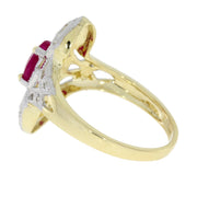 Bids.com 1.05ct Ruby Diamond Ring 10KT Yellow Gold Rings