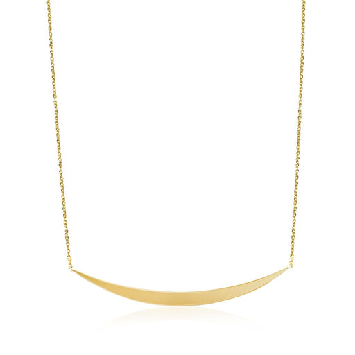 Bids.com 14k Yellow Gold Necklace with Polished Curved Bar Pendant Necklaces
