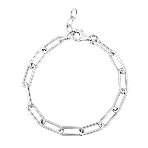 Bids.com Sterling Silver Wide Paperclip Chain Bracelet Bracelets