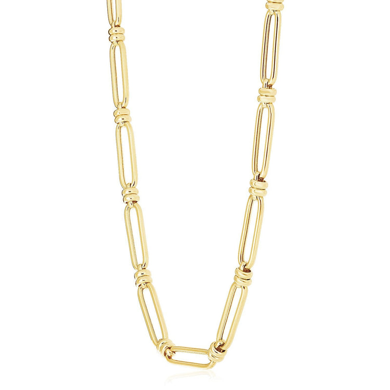 Bids.com 14k Yellow Gold High Polish Elongated Paperclip Jax Link Necklace Necklaces
