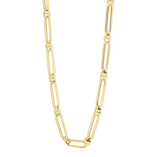 Bids.com 14k Yellow Gold High Polish Elongated Paperclip Jax Link Necklace Necklaces