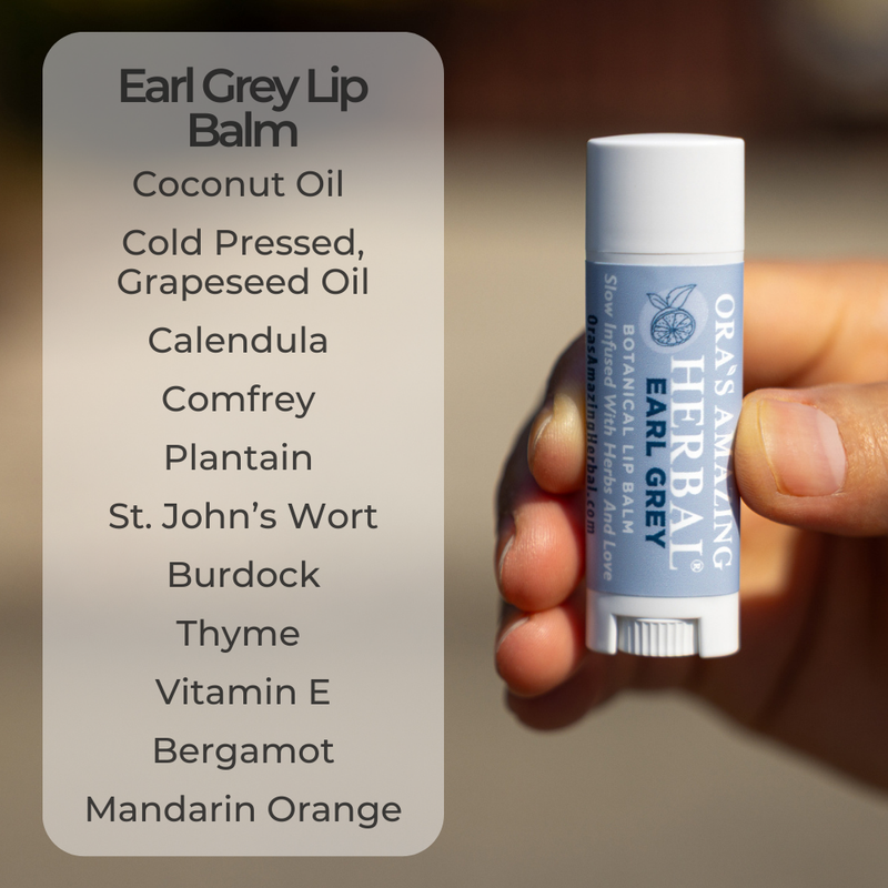 Ora's Amazing Herbal Natural Lip Balm, Herbal Infused, Earl Grey