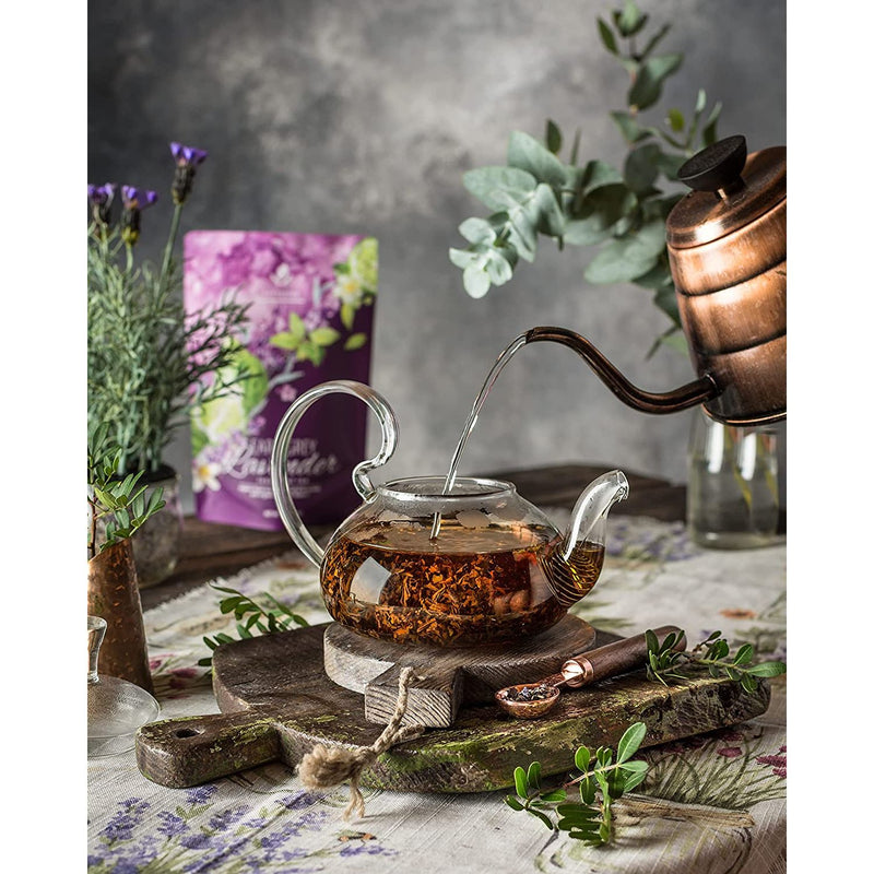 Gardenika Shop Earl Grey Lavender Loose Tea, Premium Black Tea with Lavender Flowers & Bergamot - Caffeinated - Organic & Kosher Loose Leaf Tea