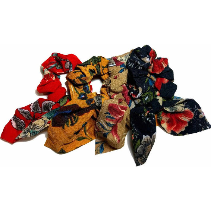 Threddies Earthy Floral Scrunchies With Tails // Clearance