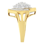 Bids.com 10K Yellow Gold Diamond Cluster Ring (3/4 Cttw, J-K Color, I2-I3 Clarity) - Size 6 Rings