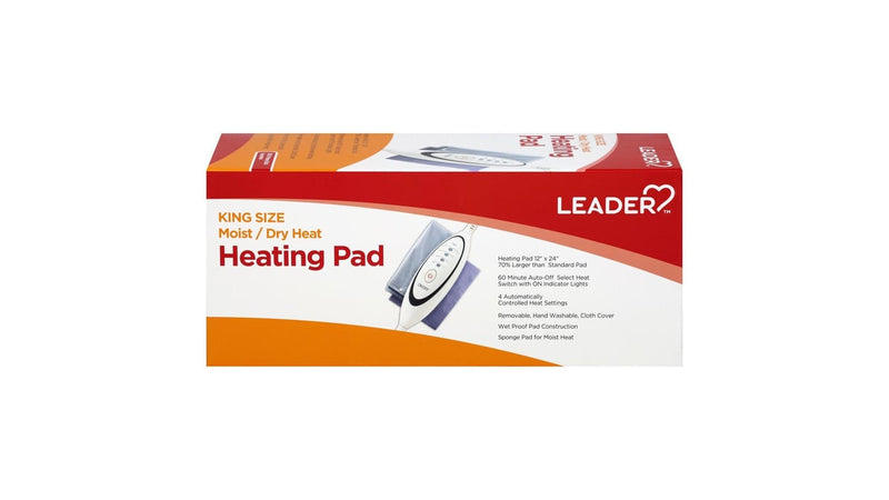 LEADER™ King Size Moist/Dry Heating Pad, 12" x 24"