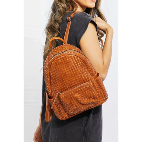 Shomico Certainly Chic Faux Leather Woven Backpack