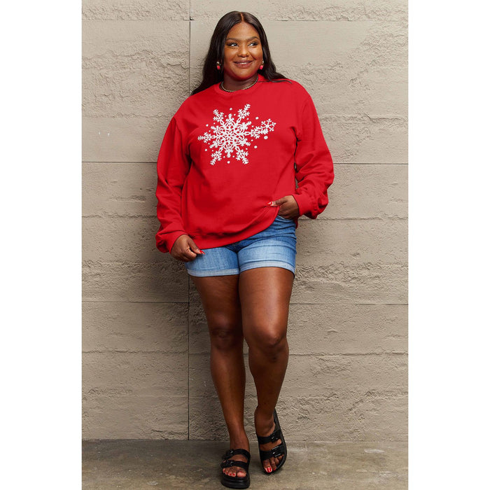 Simply Love Snowflake Graphic Sweatshirt