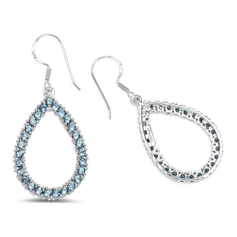 Bids.com 4.32 Carat Genuine London Blue Topaz .925 Sterling Silver Earrings Earrings