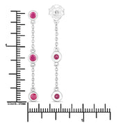 Bids.com 0.78 Carat Genuine Ruby .925 Sterling Silver Earrings Earrings