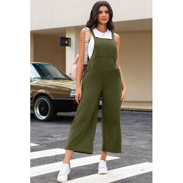 Pocketed Wide Leg Overall