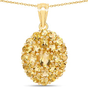 Bids.com 4.16 Carat Genuine Citrine .925 Sterling Silver Pendant Pendants