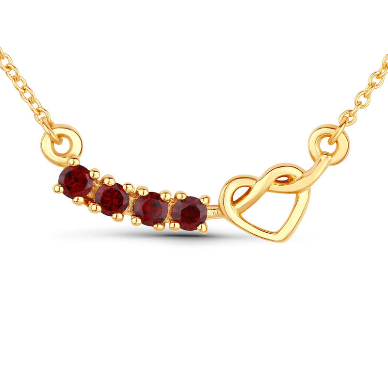 Bids.com 0.32 Carat Genuine Garnet .925 Sterling Silver Necklace Necklaces