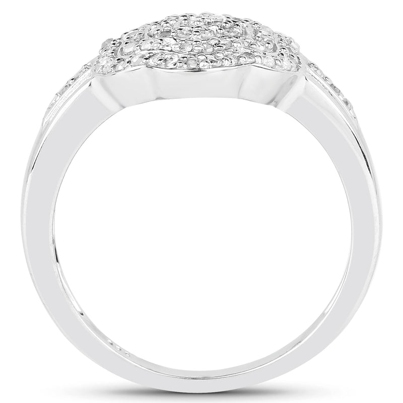 Bids.com 14K Yellow Gold Plated 0.29 Carat Genuine White Diamond .925 Sterling Silver Ring Rings