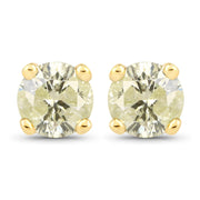 Bids.com 0.95 Carat Genuine LB Diamond 14K Yellow Gold Earrings Earrings