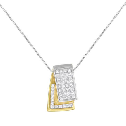 Bids.com 14KT White Gold Diamond Box Pendant Necklace (1 cttw, H-I Color, SI2-I1 Clarity) Necklaces
