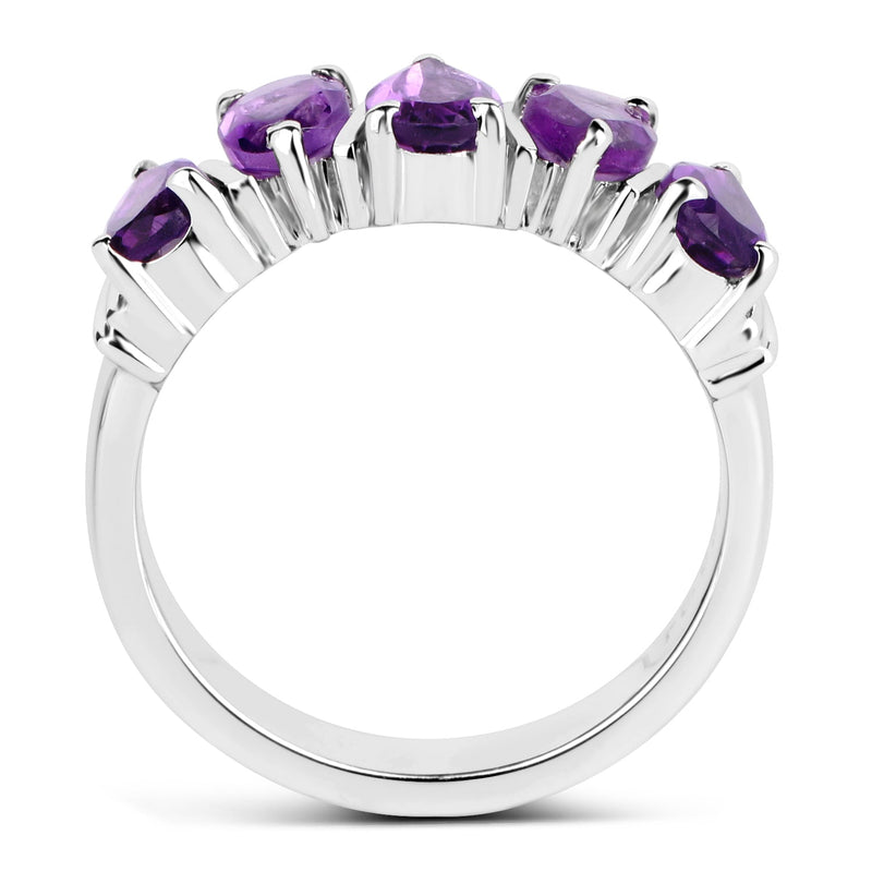 Bids.com 1.85 Carat Genuine Amethyst .925 Sterling Silver Ring Rings