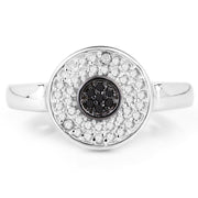 Bids.com 0.20 Carat Genuine Black Diamond and White Diamond .925 Sterling Silver Ring Rings