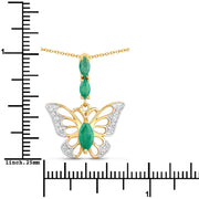 Bids.com 0.72 Carat Genuine Emerald and White Zircon .925 Sterling Silver Pendant Pendants