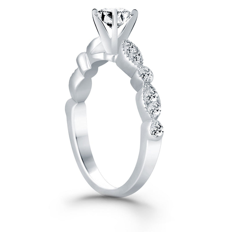 Bids.com 14k White Gold Fancy Shaped Diamond Engagement Ring Rings