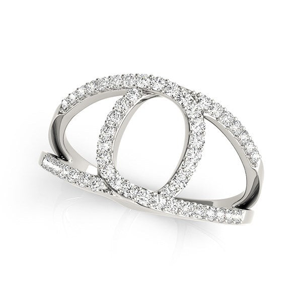Bids.com 14k White Gold Diamond Loop Style Dual Band Ring (1/2 cttw) Rings