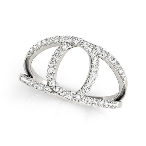 Bids.com 14k White Gold Diamond Loop Style Dual Band Ring (1/2 cttw) Rings