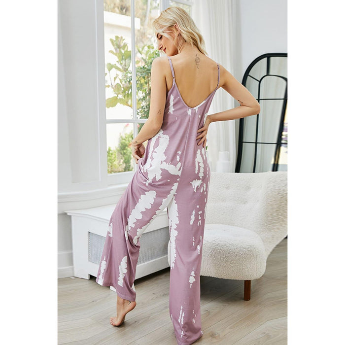 Tie-Dye Spaghetti Strap Jumpsuit with Pockets