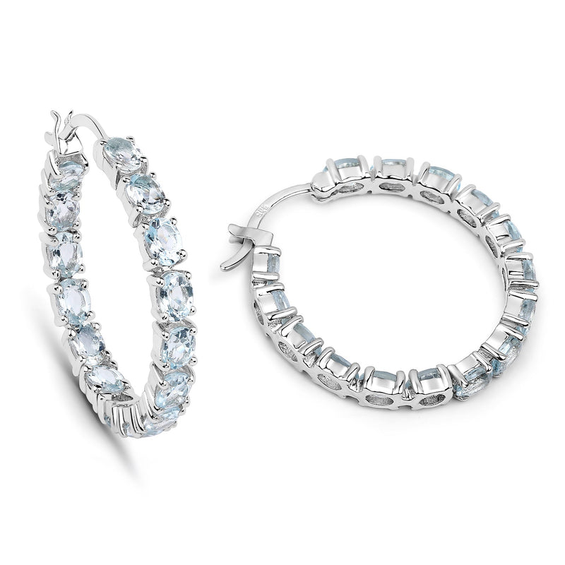 Bids.com 5.70 Carat Genuine Blue Topaz .925 Sterling Silver Earrings Earrings