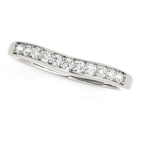 Bids.com 14k White Gold Curved Diamond Wedding Band (1/4 cttw) Rings