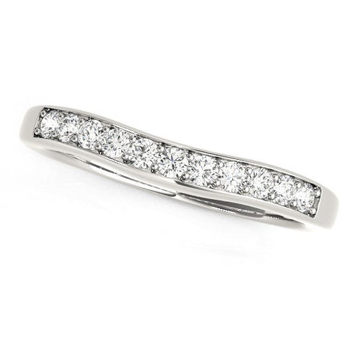 Bids.com 14k White Gold Curved Diamond Wedding Band (1/4 cttw) Rings