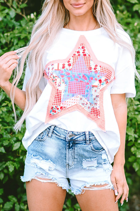 Star Patchwork Loose Top