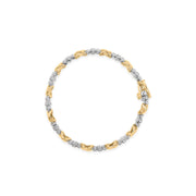 Bids.com 10K Two-Tone Gold 1/2 Cttw Diamond Alternating 3 Stone and X-Link 7" Bracelet (I-J Color, I2-I3 Clarity) Bracelets