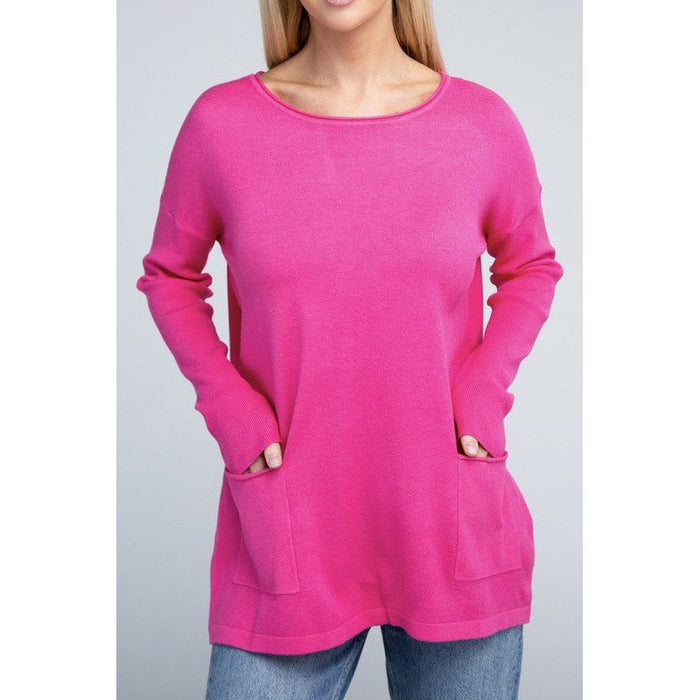 Viscose Front Pockets Sweater