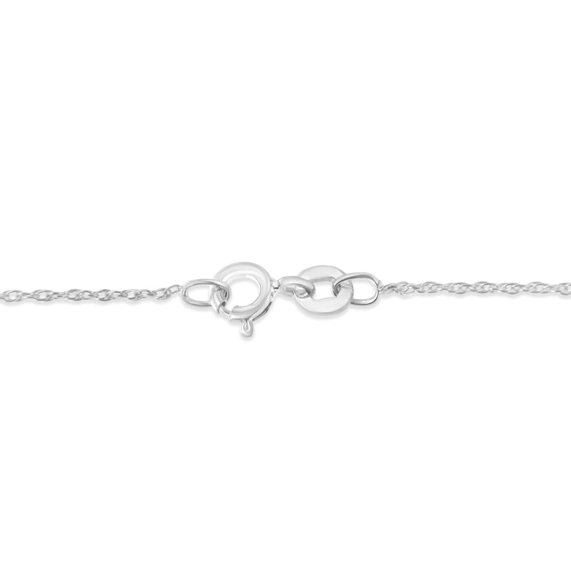 Bids.com .925 Sterling Silver 1/6 Cttw Brilliant-Cut Diamond Miracle-Set Shared Prong Cross 18" Pendant Necklace (I-J Color, I2-I3 Clarity) Necklaces