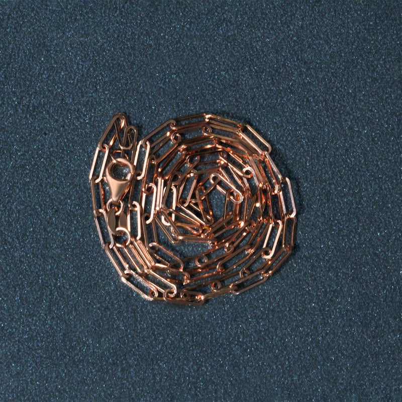 Bids.com 14K Rose Gold Delicate Paperclip Chain (2.1mm) Necklaces