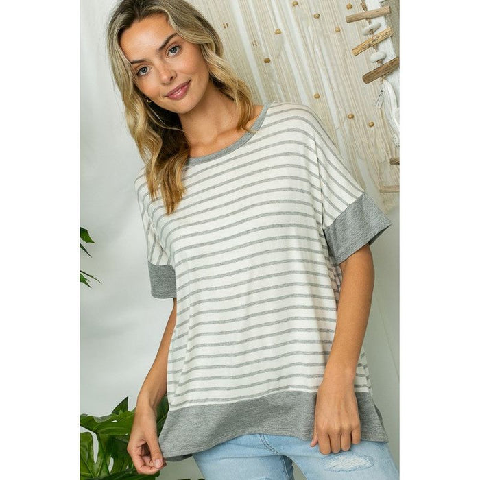 STRIPE MIXED HIGH LOW TOP