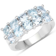 Bids.com 3.60 Carat Genuine  Blue Topaz .925 Sterling Silver Ring Rings