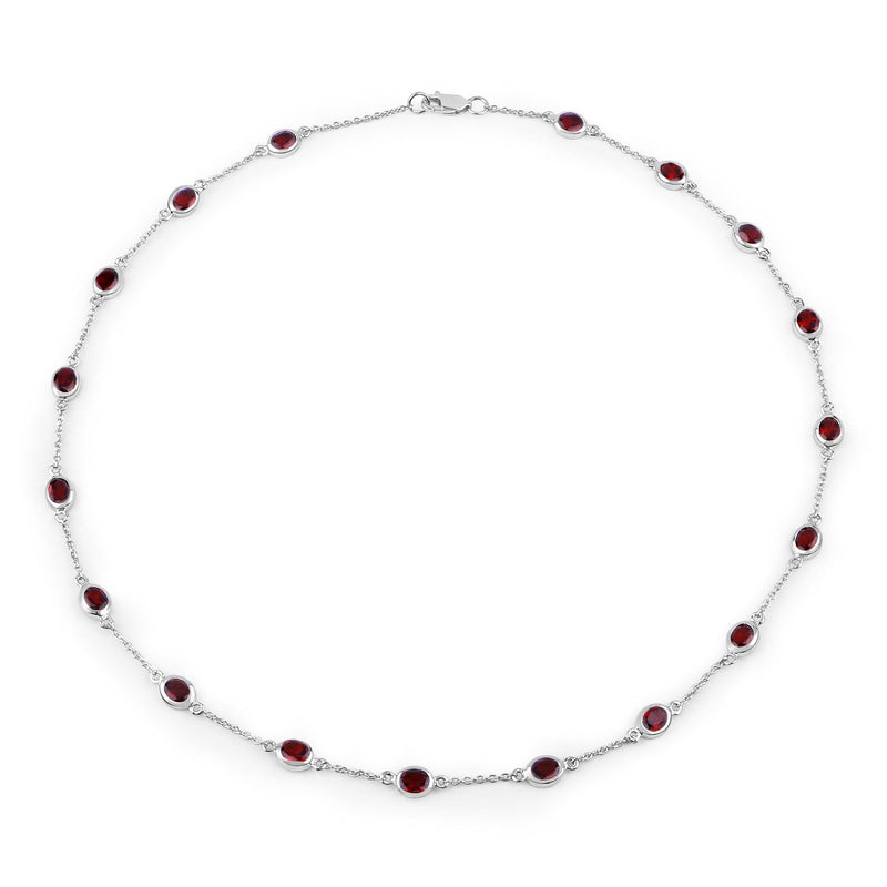 Bids.com 8.10 Carat Genuine Garnet .925 Sterling Silver Necklace Necklaces